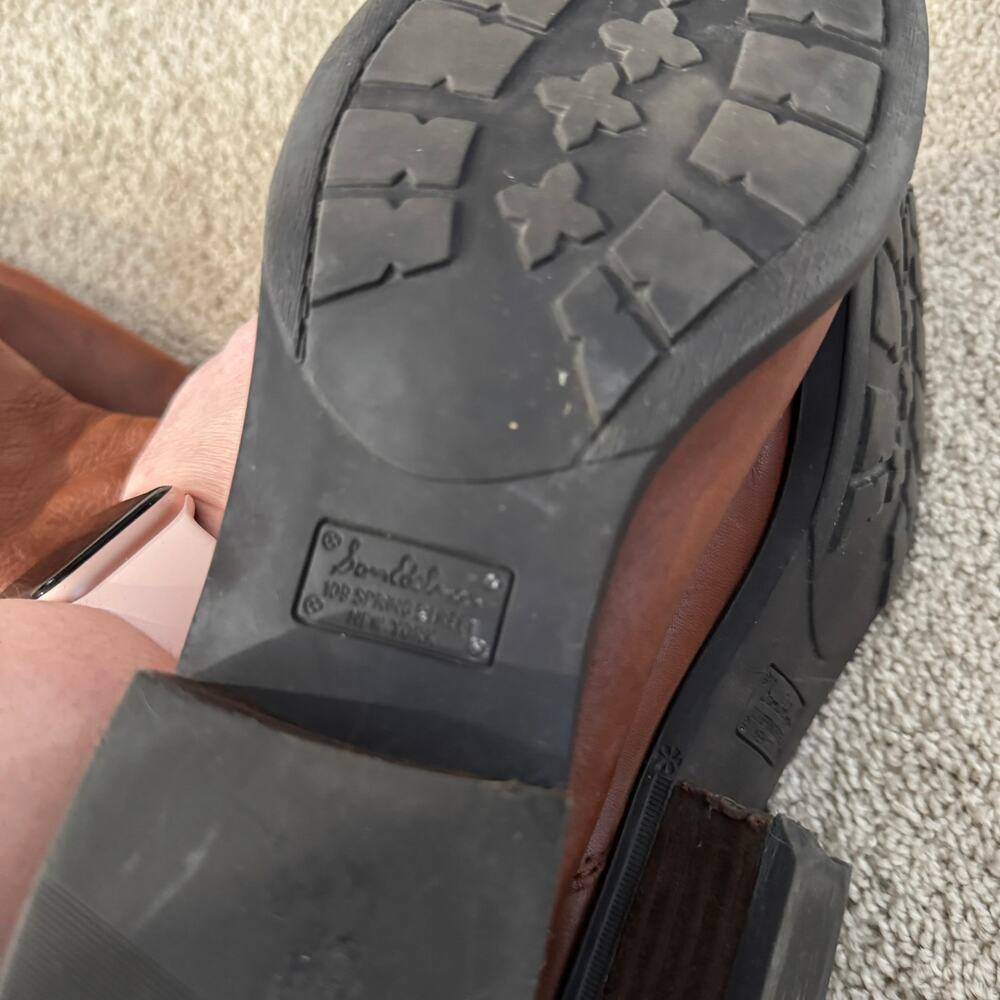 Sam Edelman Penny Tall Brown Leather Riding Boots Short Heel Women's Size 8.5 - Picture 15 of 16